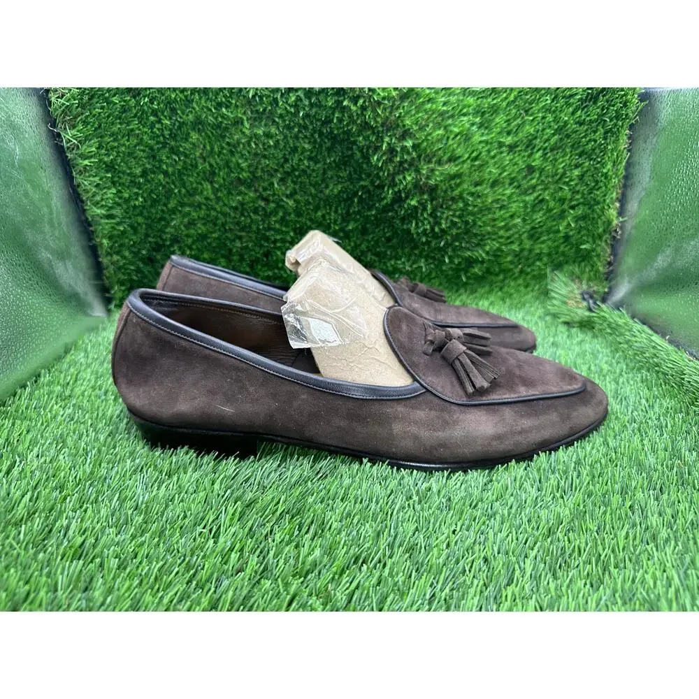 Baudoin & Lange x The Armoury Sagan Tassel Loafer Men's 11 Brown Suede Preppy